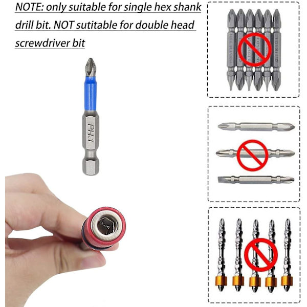 Borrförlängningsbitshållare 4 st - 12' Magnetisk borrskruvmejselbitshållare Bar Chuck Adapter Exten GIft ZMYX