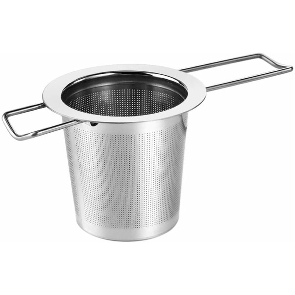 Tesil, tesil för löst te, tesil i rostfritt stål för tekanna/kanna/krukor/kopp, fin sil av hög kvalitet med långt fällbart handtag