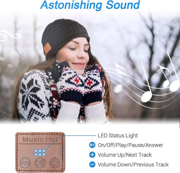 Bluetooth-lue, vinterlue for menn med Bluetooth 5.0