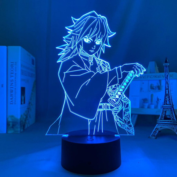 Anime Led Light Kimetsu No Yaiba Kokushibo För sovrumsdekoration Nattljus Present Manga 3d Lampa Demon Slayer Room Decor5