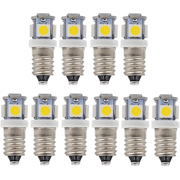 10 st E10 12v Kallt vitt LED-lampor 5smd 0,5w 50lm Lampa