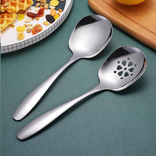 304 Rostfritt Stål Stor Slev Serveringsbuffé Slev, Silver B