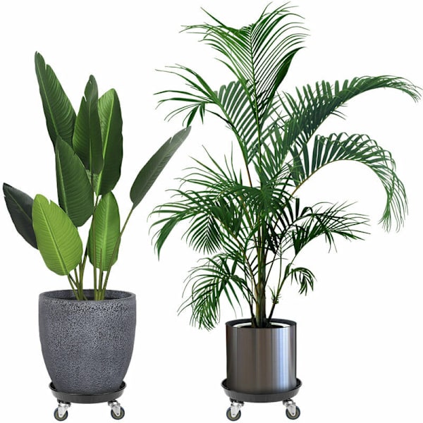 Underlägg för blomkrukor Vagn med hjul 30 cm för tunga krukväxter Bricka med hjul - kapacitet 100 kg