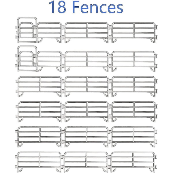 18 kpl Corral-aita-paneelilisävarusteiden leikkisetti sisältää 2 porttia, aidat, muoviset aitat lelut
