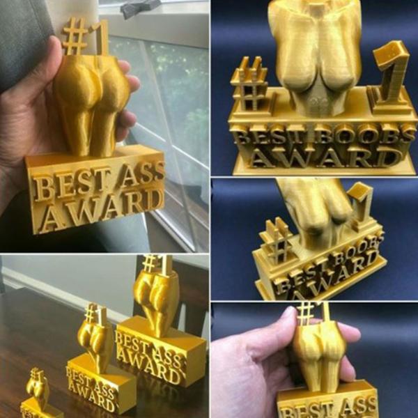 Bedste bryster pris resin statue, sjov røv/bryster pris trofæ skrivebord dekor (20*12)