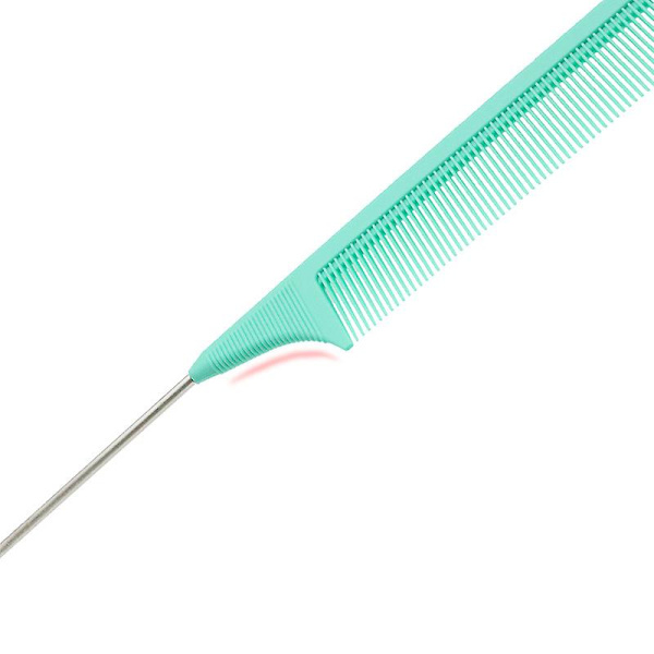 Antistatisk halekam i metall med fine tenner, varmebestandig rottekam for styling og krølling, stålnålspiss halekam, husholdningskam, stylingkam, brudemakeup ball hårkam