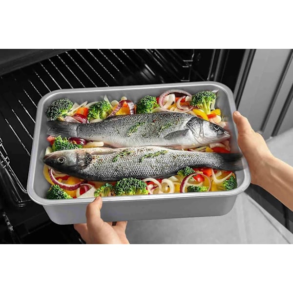 Brødform, Rektangulær Kakeform Brownie Bake Dish Rustfritt Stål,