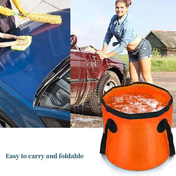 Hopfällbar hink camping hopfällbar bärbar vattenbehållare för resor vandring fiske - Orange 20L