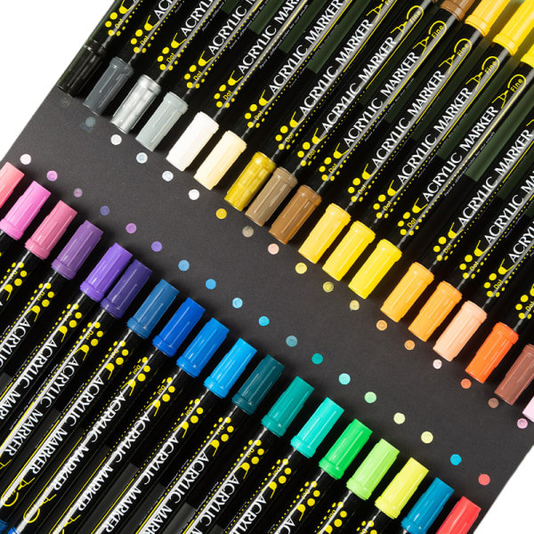 Vattentät dubbelspets pastell akrylpennor 36 färger