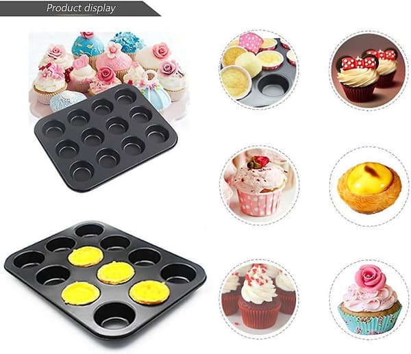 2 stk. runde forme, 12-huls kæmpe kageforme muffinform, bageform til muffins,