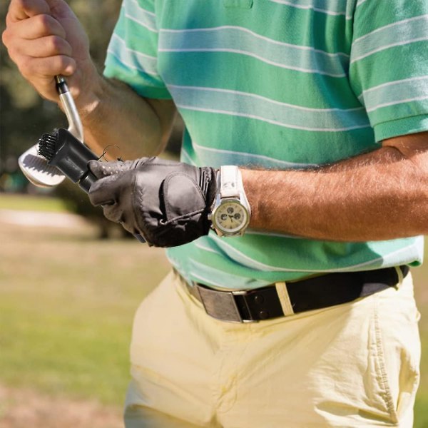 Golfmailojen puhdistusharjan urien puhdistusaine klipsillä Professional Golf Clean -tarvikkeet Golfmailan huolto- ja hoitotyökalu (1 kpl, musta)