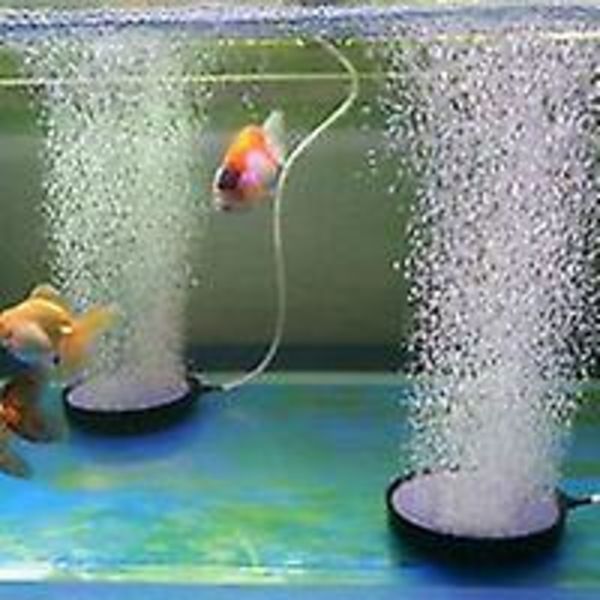 Rund stenplade til iltluftdiffuser, akvarieluftbobleplade, stenluftboblediffuserplade til fiskebeholderakvarium, diameter 13 cm
