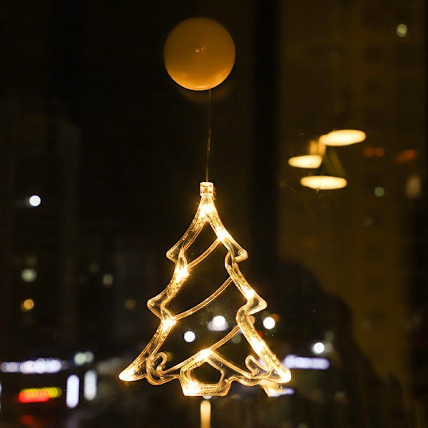 LED juldekoration lampor tomte snögubbe fönster sugkopp lampor julgran semester dekoration lampor 1 st