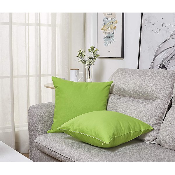 Set med 2 bomullscanvas örngott, (18\" x 18\", 2 st (18\" x 18\", äppelgrön)