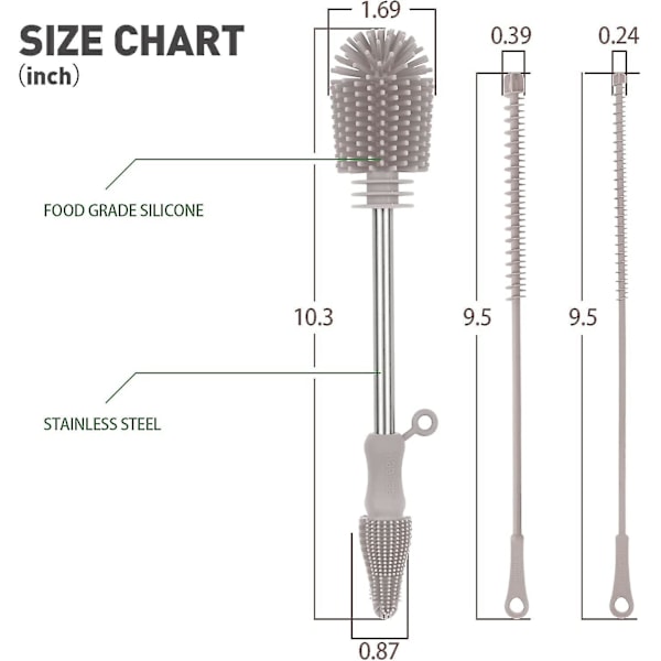 Silikone rengøringsbørste - bløde børster fleksibel skrubbebørste til bryst