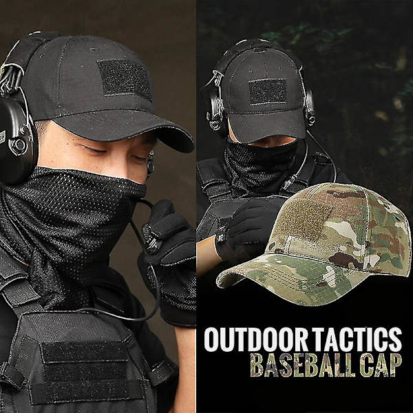 Velcro keps utomhus militär fläkt taktisk solhatt sommar herr- och damkamouflage taktisk basebollkeps 2 stycken