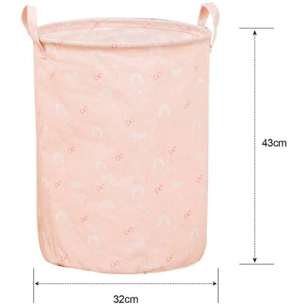 45x35cm Förvaringskorg Canvas tvättkorg Vattentät tvättkorg rosa