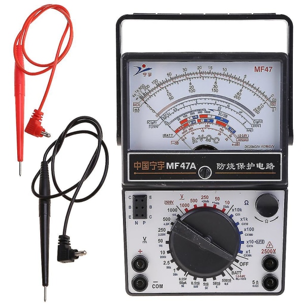 Analog strømmåler Panel Skive Strømmåler Peker Amperemeter Monitor Volt Multimeter Mikroampere Meter Detektor Amperemeter（Rosa）