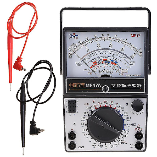 Analogt strømmeterpanel urskive strøm måler peger amperemeter monitor volt multimeter mikroampere meter detektor amperemeter（Pink）