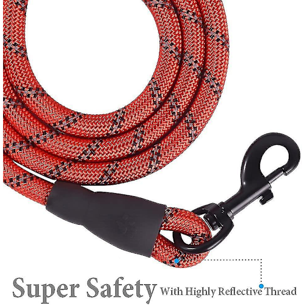 Hundleksak 1,5 m Stark Hundkoppel med Högreflekterande Trådar, 360 Tangle-free Och Bekväm Vadderad