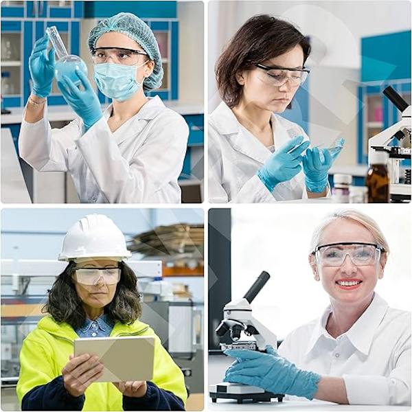2-pack skyddsglasögon, klara linser, stänk, vind, damm, UV-skydd