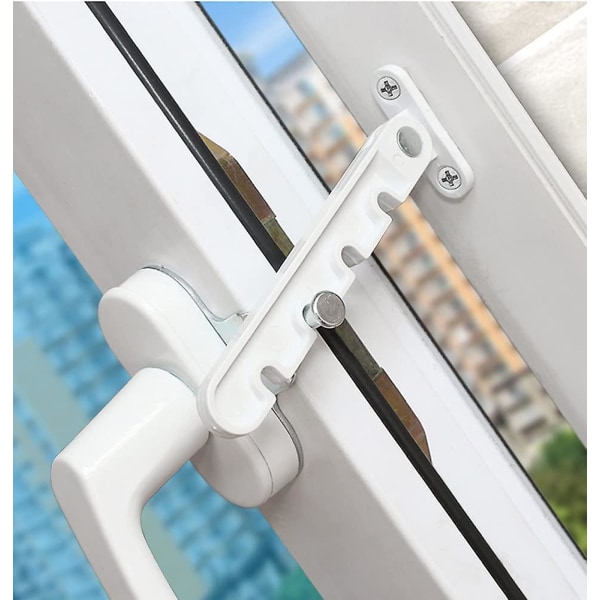 2 st fönsterskyddsspärr, baby , klämskydd, fönsterventilationsspärr, utåtgående öppning för UPVC-fönster, trä och aluminium
