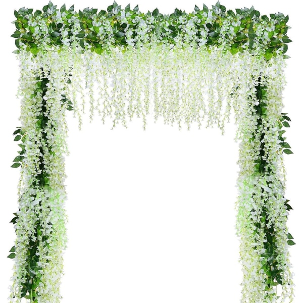 12 stk/pakke Kunstige blomster Hjemmedekorasjon Hver streng 110cm Kunstig Wisteria Silkeblomst Til bryllupsdekorasjoner Hjem Hagefestdekor Simulat