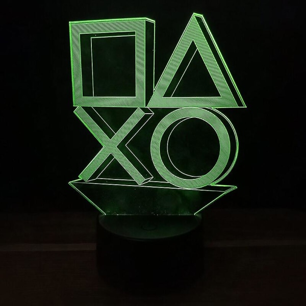 För Xbox-spel 16 färger Ändrar nattljus 3d Akryl Led Touch Bordslampa Atmosfär Rumsinredning Illusion Lampa För julljusgrön