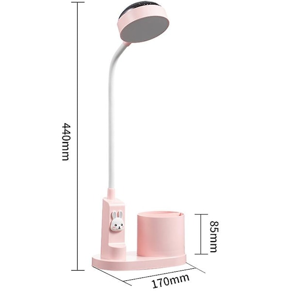 Penna hållare bordslampa strålkastare lärande ögonskydd bordslampa (vit)