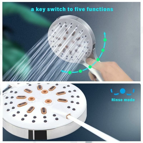 Duschhuvud Högtryck Duschhuvud Anti-Calc Filtrering 6 Lägen Duschhuvud Universal Saver Handdusch