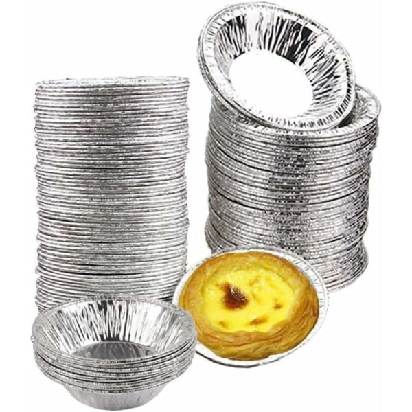 100 stycken muffinskoppar av aluminiumfolie för rullar, kakor, kakor, bakning, folieformar