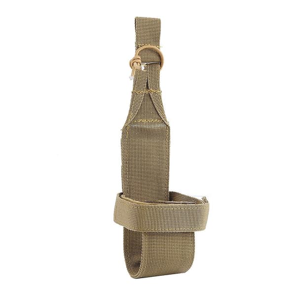 Vanntett nylonflaskeholder med elastisk borrelåsstropp (khaki)