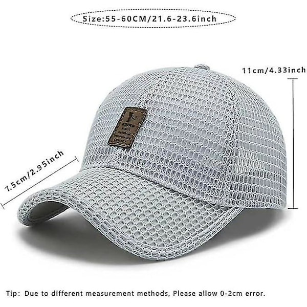 Unisex åndbar fuld mesh hat, hurtigtørrende løbehat, sommer mesh baseball cap justerbar kølende vandsport hat