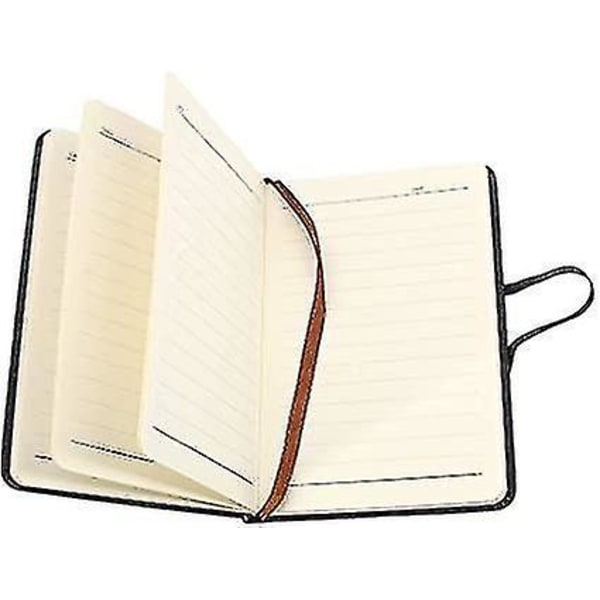 2 st fickanteckning A6 svart liten anteckningsblock läder journal anteckningsblock tjockt papper anteckningsblock med 200 sidor (14,5 x 9,5 cm)