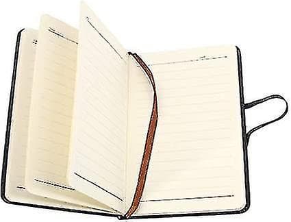 2 stk. Lomme notesbog A6 Sort Lille notesblok Læder notesbog Notesbog med tykt papir Notesbog med 200 sider (14,5 x 9,5 cm)