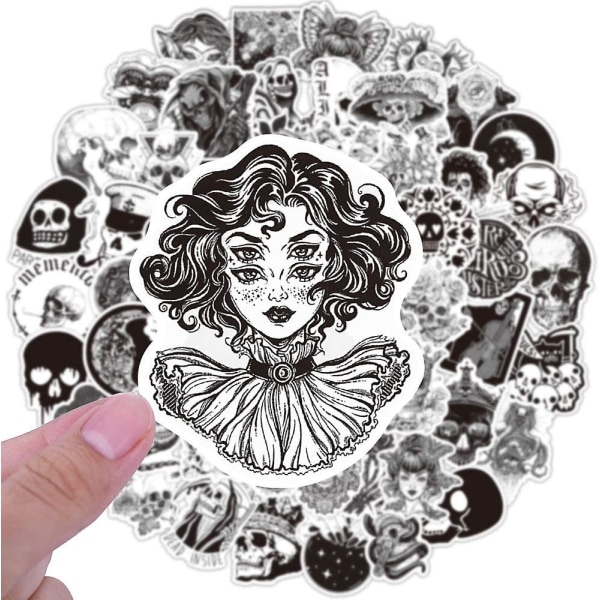 Gothic Sticker Pack, 100 Stickers Vattentät Vinyl Skull Stickers för bärbar dator, mobil