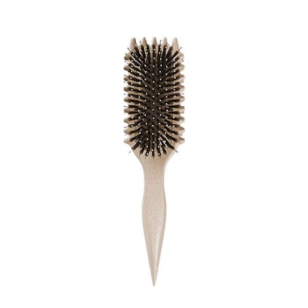 Krøllet hårbørste - Bounce Curl Brush, Define Styling Brush For Detangling, Boar Bristle Hair Brush Styling Brush For Men Women 4.1 Aril（Melkehvit）