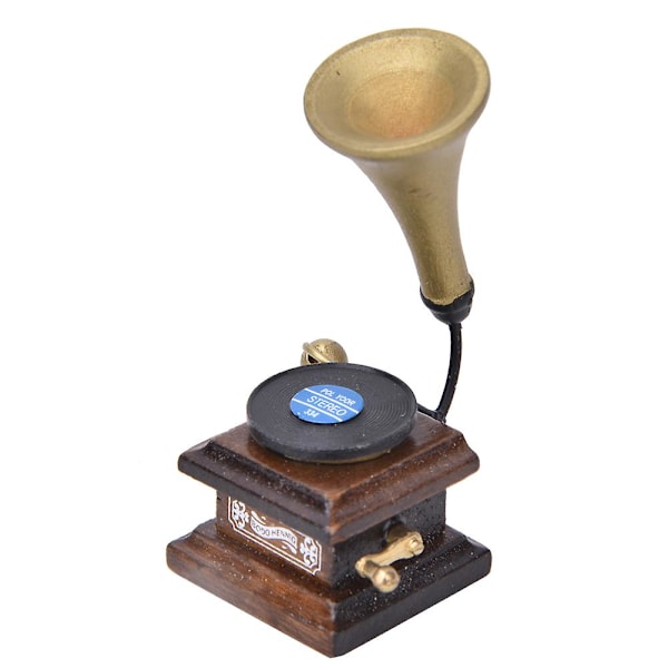1:12 Nukkekoti Dekoraatio Tarvikkeet Nukkekoti Kompakti Retro Fonografi PhonogramBrown
