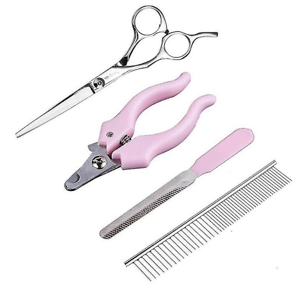 Barber Sax och Sax Trimmer Razor Grooming Husdjur Hund Katt 4-delad Set