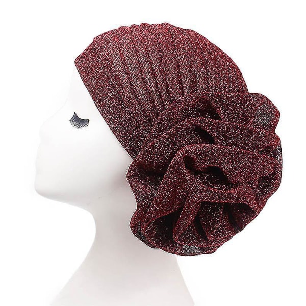 Kvinners Enkle Turban Hodeplagg Beanie Cap Hodeplagg (Vinfarge)