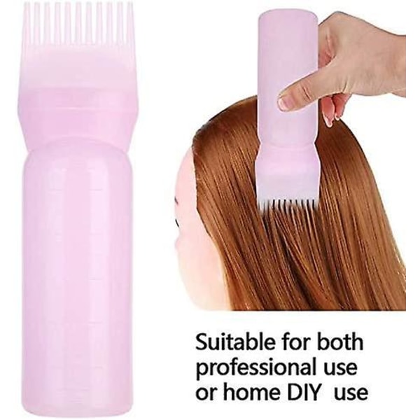 4st kamapplikatorflaska, flaskkam med graderad skala för hårfärgning av hårbottenbehandling Viktigt