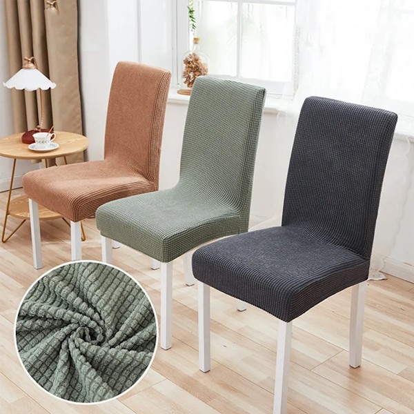 Stolskydd Stretch Elastiskt Universal Stolskydd Matsalsstol Plysch Stolskydd Stretchbara Stolsitsöverdrag, 1 st Brun