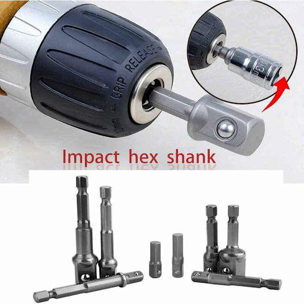 Del 1/4\" 3/8\" 1/2\" Magnetisk Bithållare Skruvmejsel Förlängningsadapter Hex/Fyrkant Skruvmejsel Sortiment