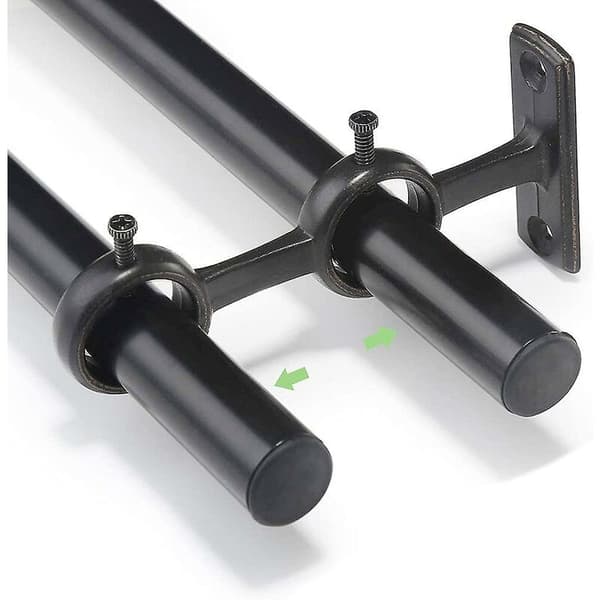 2-pack gardinstångsbeslag - Dubbla gardinstångskrokar - Svart