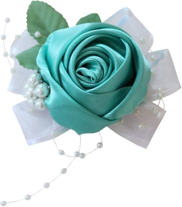 Håndleds Corsage Brude Stretch Armbånd Bryllup Prom Hånd Blomst - Blå