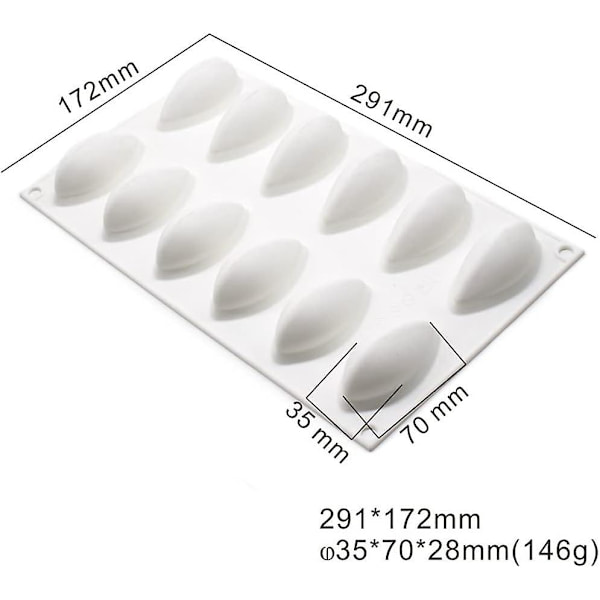 Quenelle silikoneforme Havskaller Kageform Quenelle form Form Fransk dessert