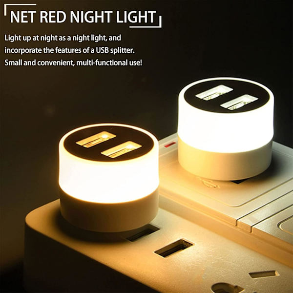 Usb-plugglampe, datamaskin, mobil strømforsyning, USB-små boklamper, LED-øyevern, leselys