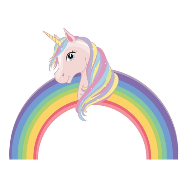 62x49cm Unicorn Regnbåge Väggdekal för Barnrum, Babyrum, Sovrumsdekoration