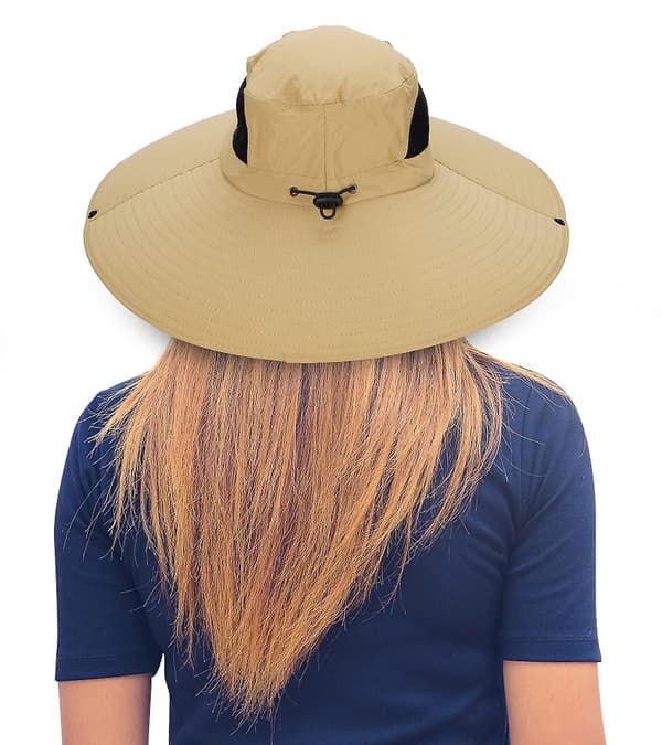 Kvinners Super Bred Bremskjerm Solhatt UPF50+ Vanntett Bu