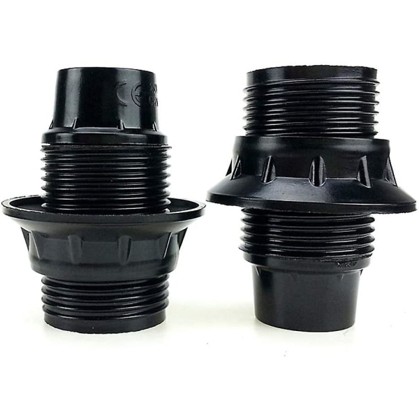 Sort E14 skrue, E14 pæreholder, 4 stk. E14 fatning, E14 fatning pære, solid pære fatning, sort adapter fatning, lampe fatninger dekoration C